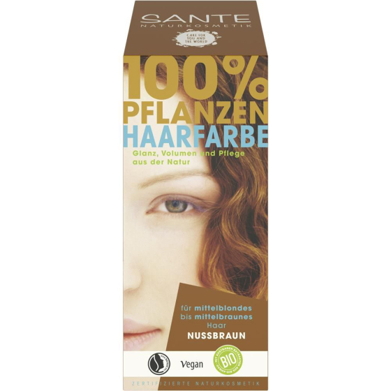 Sante Pflanzenhaarfarbe - nussbraun, 100 g