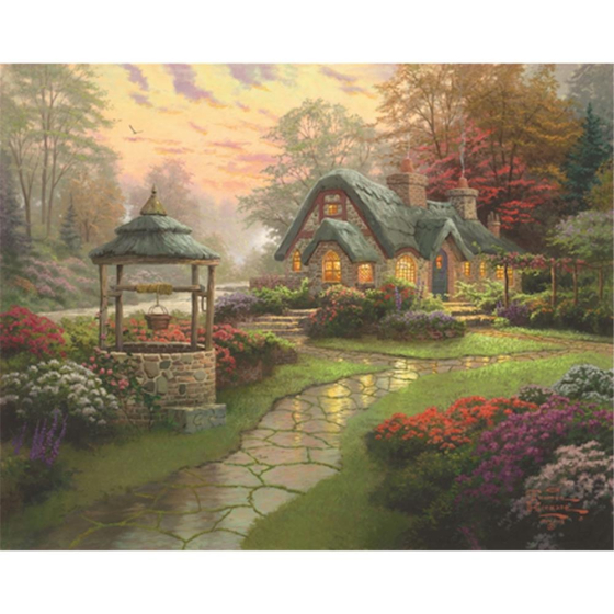 Puzzle Haus mit Brunnen, 1000 Teile