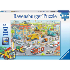 Puzzle Fahrzeuge in der Stadt, 100 Teile