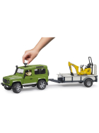 Bruder Land Rover Defender mit Anhänger, JCB Mikrobagger