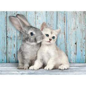 Puzzle Katze & Hase, 500 Teile