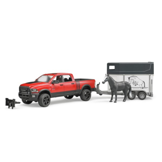 Bruder RAM 2500 Power Wagon mit Pferdanhänger & Pferd