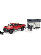 Bruder RAM 2500 Power Wagon mit Pferdanhänger & Pferd