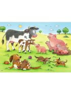 Puzzle Glückliche Tierfamilien, 2 x 12 Teile