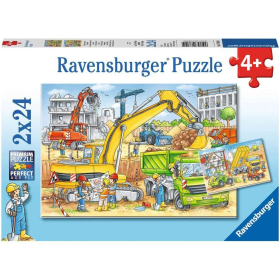 Puzzle Viel zu tun auf der Baustelle, 2 x 24 Teile