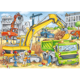 Puzzle Viel zu tun auf der Baustelle, 2 x 24 Teile