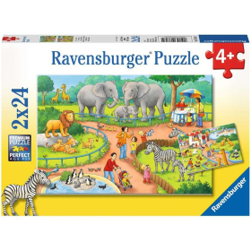 Puzzle Ein Tag im Zoo, 2 x 24 Teile