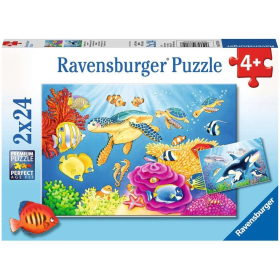 Puzzle Kunterbunte Unterwasserwelt, 2 x 24 Teile