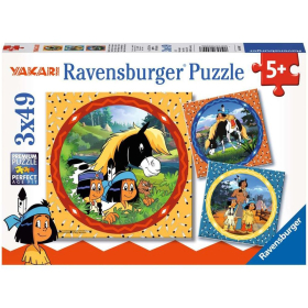 Puzzle Yakari, der tapfere Indianer, 3 x 49 Teile