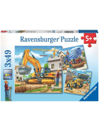 Puzzle Grosse Baufahrzeuge, 3 x 49 Teile