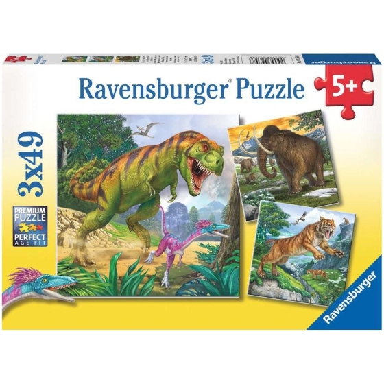 Puzzle Herrscher der Urzeit, 3 x 49 Teile