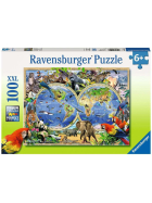 Puzzle Tierisch um die Welt, 100 Teile