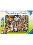 Puzzle Schmusende Raubkatzen, 200 Teile