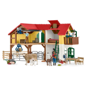 Schleich Bauernhaus mit Stall und Tieren