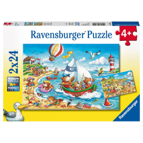 Puzzle Kinderpuzzle Urlaub am Meer, 2 x 24 Teile