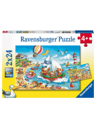 Puzzle Kinderpuzzle Urlaub am Meer, 2 x 24 Teile