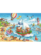 Puzzle Kinderpuzzle Urlaub am Meer, 2 x 24 Teile