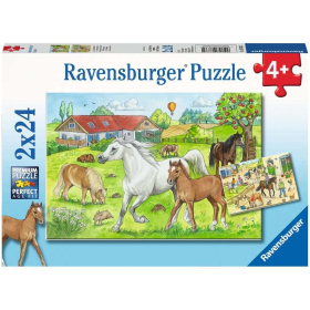 Puzzle Auf dem Pferdehof, 2 x 24 Teile