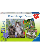 Puzzle Süsse Samtpfötchen, 3 x 49 Teile