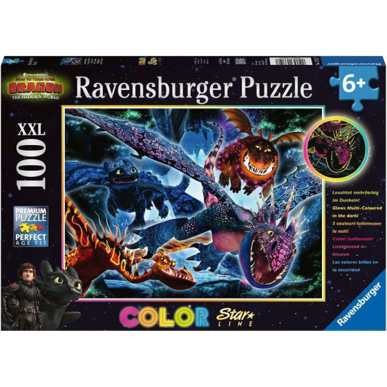 Puzzle Leuchtende Dragons, 100 Teile