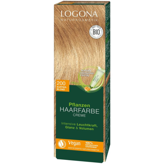 Logona Pflanzenhaarfarbe Creme, kupferblond 200, 150 ml