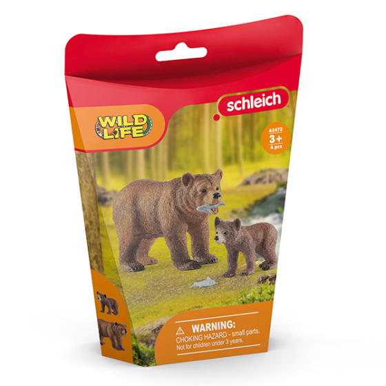 Schleich Grizzlybär Mutter mit Jungem