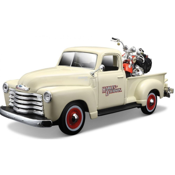 Maisto Chey Pickup 1950 + Harley Davidson Heritage 1:24