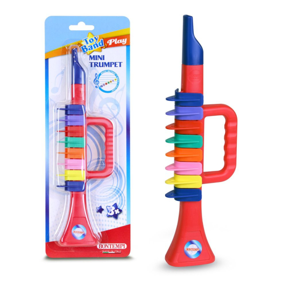 Bontempi Trompete, 8 farbigen Tasten Blister, 27 cm