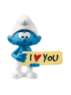 Schleich Schlumpf mit I Love you Schild