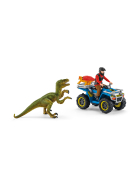 Schleich Flucht auf Quad vor Velociraptor