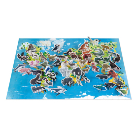 Puzzle bedrohte Tiere mit Figuren