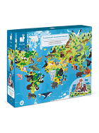 Puzzle bedrohte Tiere mit Figuren