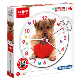 Puzzle Uhr Welpe, 96 Teile