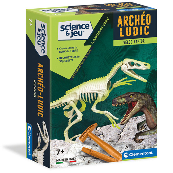 Clementoni Archeo Ludic Velociraptor Fluorescence