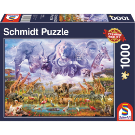 Puzzle Tiere an der Wasserstelle, 1000 Teile