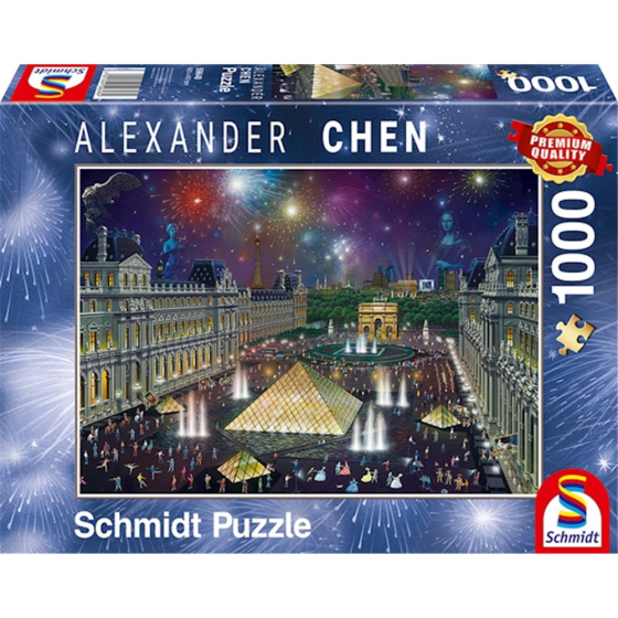 Puzzle Feuerwerk am Louvre, 1000 Teile