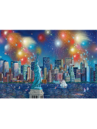 Puzzle Freiheitsstatue mit Feuerwerk, 1000 Teile