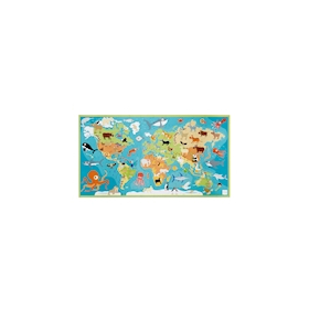 Puzzle Weltkarte mit Tieren, 100 Teile