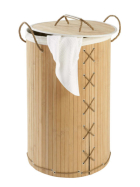 Wenko Wäschetruhe Bamboo rund, braun