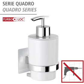 Wenko Turbo-Loc Seifenspender Quadro, chrom/weiss