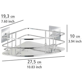 Wenko Turbo-Loc Eckablage Quadro, Edelstahl chrom