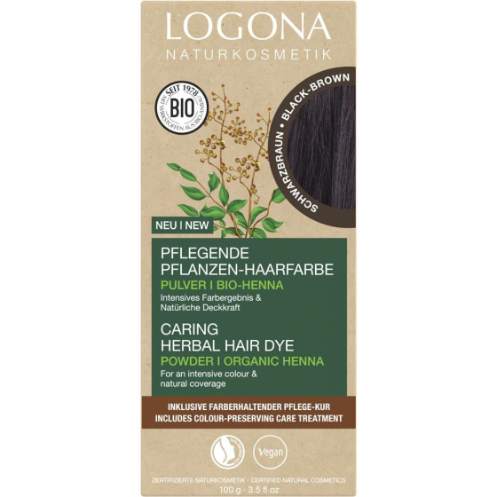 Logona Pflanzen Haarfarbe - Schwarzbraun, 100 g