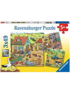 Puzzle Viel los auf dem Bauernhof, 3 x 49 Teile