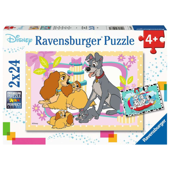 Puzzle Kinderpuzzle - Disneys liebste Welpen, 2x24 Teile