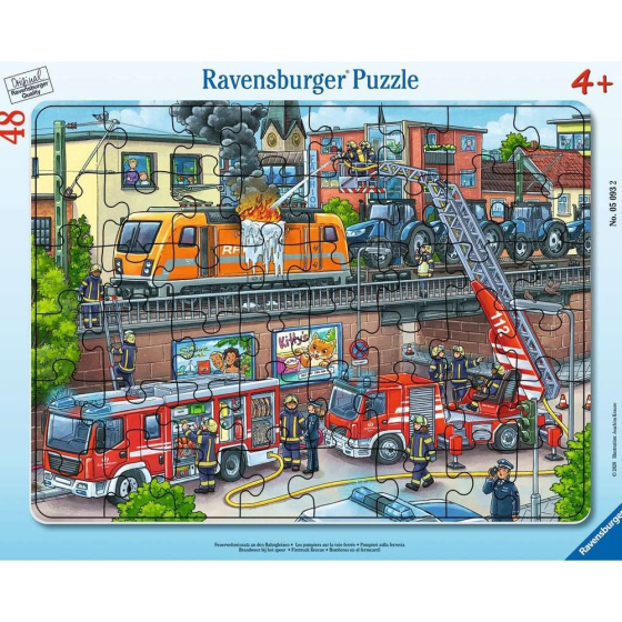 Puzzle Feuerwehreinsatz an den Bahngleisen, 48 Teile