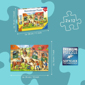 Puzzle Ferien auf dem Pferdehof, 2 x 12 Teile