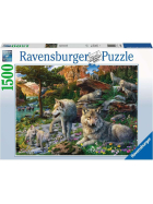 Puzzle Wolfsrudel im Frühlingserwachen, 1500 Teile