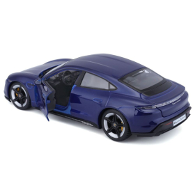 Bburago Porsche Taycan Turbo S blau 1/24