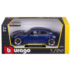 Bburago Porsche Taycan Turbo S blau 1/24