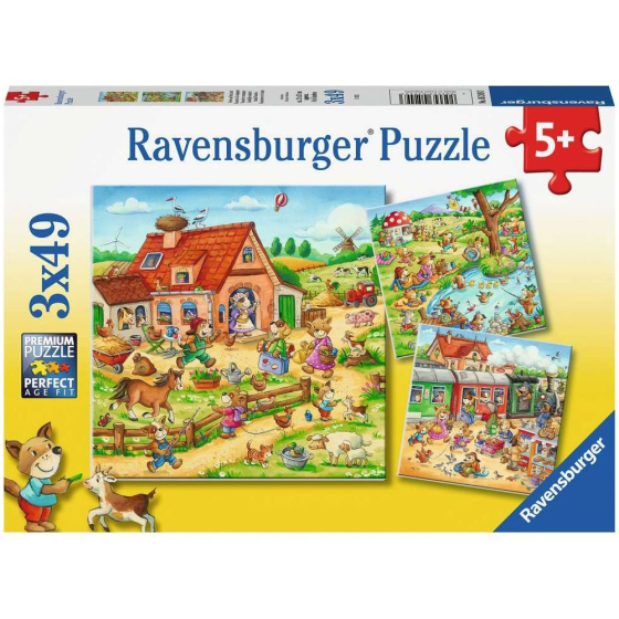 Puzzle Ferien auf dem Land, 3 x 49 Teile